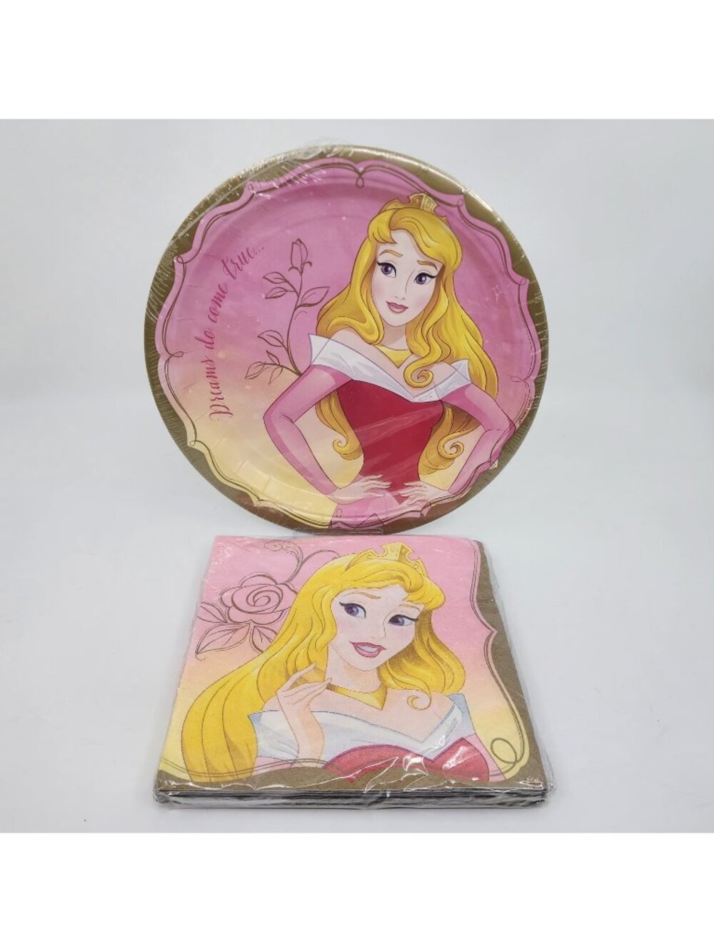Disney Princess Aurora Once Upon A Time Birthday Party Plates & Napkins Lot of 2